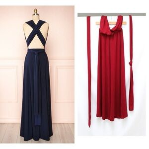 NWOT Transformer Maxi Dress Infinity Wedding Bridesmaid long burgundy red flowy